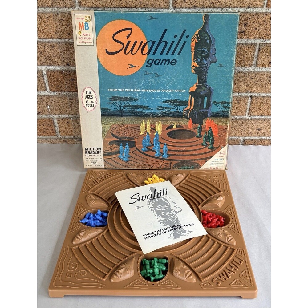 Swahili African Culture Heritage Board Game Milton Bradley (1968) Complete Vtg
